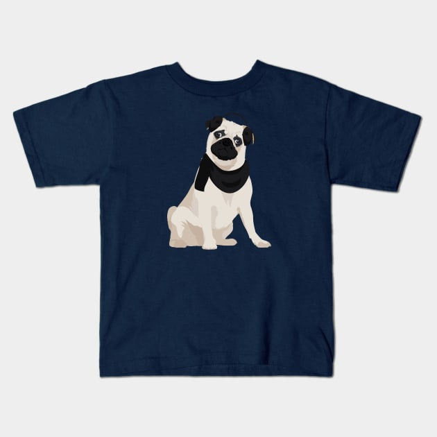 Winter Pug Dog T-Shirt for Dog Lovers Kids T-Shirt by riin92